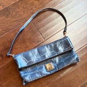 Dooney & Bourke Navy Crocodile-Embossed Clutch